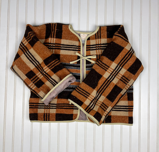 Upcycled Brown Wool Blanket Jacket